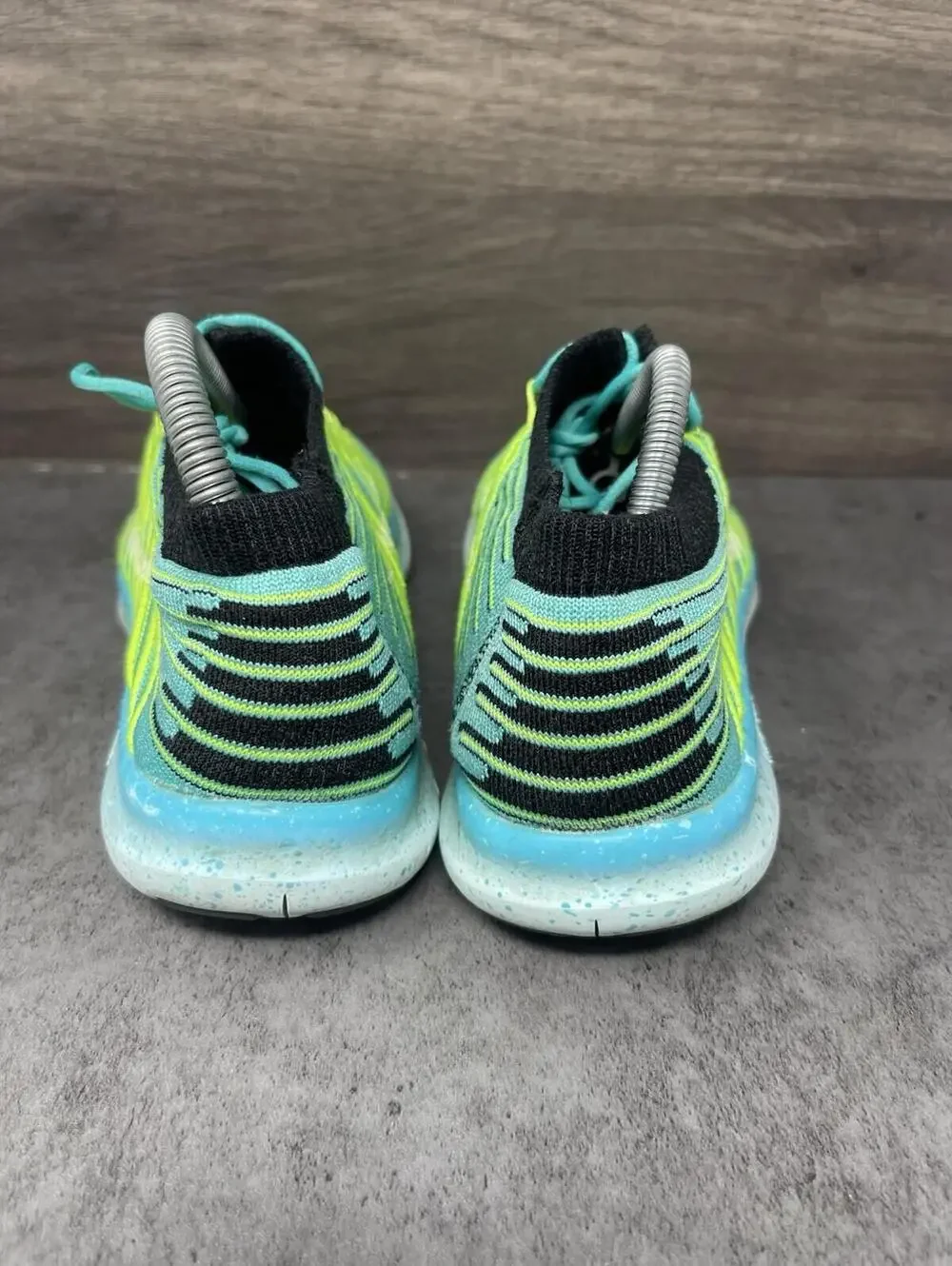 Nike Free RN Motion Flyknit Sneakers Womens Size 8 Green Blue Running 834585-300 - Picture 6 of 10